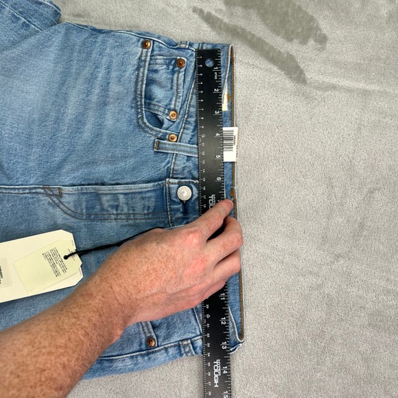 Levis Premium Wedgie Straight Jeans Womens 25 Blue Button Fly Distressed New Nwt - Picture 12 of 16